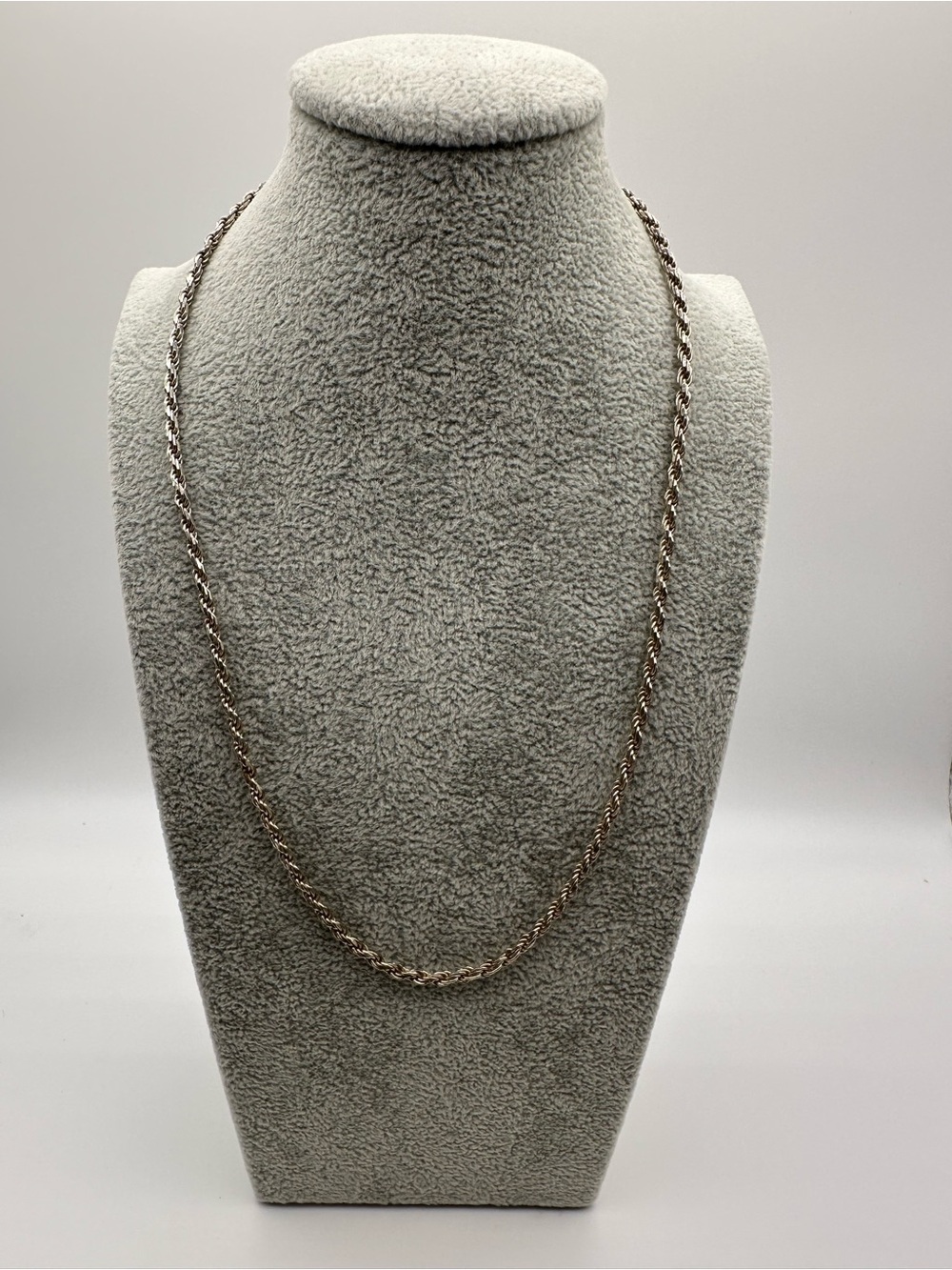 925 Sterling Silver Rope Chain Necklace 18” Twisted Link Lobster Clasp